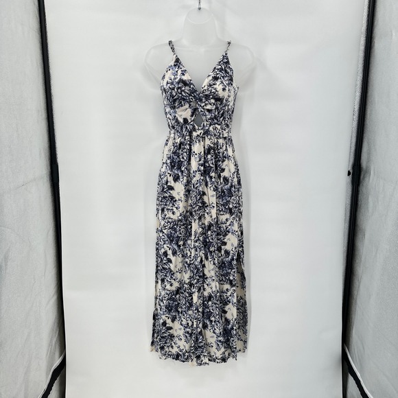 Angie Dresses & Skirts - Boho Floral Maxi Sundress Small Front Cutout‎ Cottagecore Milkmaid Dress Coastal